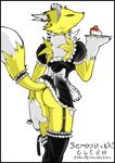  alpha_channel back blue_eyes butt camel_toe canine cheesecake claws cleon digimon female fox maid maid_uniform pawpads renamon scorpianx0 solo tail yellow 