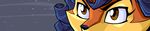  blue_hair brown_eyes canine carmelita_fox close-up eyes_only female fox hair portrait serious_face sly_cooper_(series) solo unknown_artist 