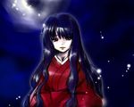  bad_id bad_pixiv_id black_hair cloud fatal_frame fatal_frame_4 full_moon ghost haibara_sakuya hitodama japanese_clothes kimono lipstick long_hair makeup moon night red_eyes sakura_(doors) solo spirit 