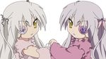  2girls animated animated_gif barasuishou eyepatch gif kirakishou lowres lucky_star multiple_girls parody rozen_maiden simple_background 