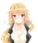  blonde_hair charlotte_dunois crying infinite_stratos long_hair purple_eyes solo tears 