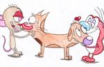  canine cat catdog catdog_(series) chihuahua crossover dog feline mammal plain_background ren ren_and_stimpy ren_hoek stimpy unknown_artist white_background 