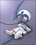  2009 absol balls collar cum leash male penis pok&eacute;mon precum red_eyes rope route9 solo tail white 