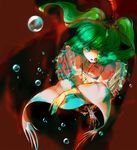  bone bucket f-muco green_eyes green_hair hair_bobbles hair_ornament in_bucket in_container japanese_clothes kimono kisume long_sleeves open_mouth solo touhou twintails water when_you_see_it wide_sleeves 
