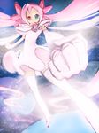  blue_eyes cape dress elbow_gloves eyelashes gloves heart heartcatch_precure! heterochromia highres long_hair mugen_silhouette okera pink_eyes pink_hair precure solo thighhighs twintails very_long_hair 