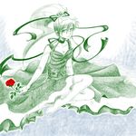  barefoot bishoujo_senshi_sailor_moon dress flower hair_ribbon kino_makoto masa_takeaki pixiv pixiv_thumbnail ponytail portrait princess_jupiter resized ribbon rose sailor_jupiter smile 