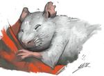  asleep chubby cute ears heiron mammal overweight paws plain_background rat rodent sleeping whiskers white_background 
