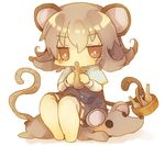  animal_ears bad_id bad_pixiv_id basket bottle brown_hair chibi drinking masirosu mouse mouse_ears mouse_tail nazrin red_eyes sitting solo tail touhou 