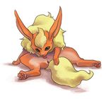  autocunnilingus brown_eyes cunnilingus eevee female feral flareon licking oral oral_sex orange pok&eacute;mon pussy sex solo tail tongue unknown_artist 