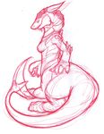  breasts dragon dragonkin female fin horns netherkin portrait reptile scales scalie sefeiren sketch solo tail taur 