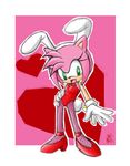  amy_rose animal_ears female rabbit_ears sega solo sonic_(series) unknown_artist usagimimi 