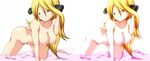  artist_request ass blonde_hair breasts nude pokemon pubic_hair shirona_(pokemon) smile yellow_eyes 