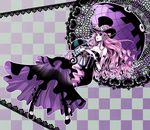  bare_shoulders bat_(symbol) bike_shorts boots bracelet braids character_doll checkered checkered_background curled_hair doily dress flower flying gothic_lolita haruma_(high_drop) hat hat_flower high_heel_boots high_heels jewelry kumacy kuraigana_island lace lolita_fashion long_dress long_hair one_piece parasol perona pink_hair rose shoes spats striped striped_hat stuffed_animal stuffed_toy tattoo teddy_bear top_hat umbrella watch wristwatch 