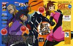  6+boys absurdres argo_gulskii ass black_hair blue_hair bodysuit braid breasts brown_hair chibodee_crocket domon_kasshu facial_hair fuunsaiki g_gundam george_de_sand god_gundam grey_hair gundam high_heels highres leg_up legs looking_back masahiro_yamane master_asia master_gundam medium_breasts mobile_trace_suit multiple_boys mustache official_art orange_hair pink_bodysuit ponytail rain_mikamura sai_saici shoes short_hair skin_tight thighs 