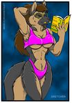  book canine cute dictionary dog doing_it_wrong female german german_shepherd glasses gretchen langenscheidt muscles pencil reading richard_foley skimpy solo studying swimsuit under_boob wide_hips 