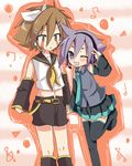  2boys cosplay genda_koujirou hatsune_miku_(cosplay) inazuma_eleven inazuma_eleven_(series) kagamine_rin_(cosplay) kita_p lowres multiple_boys narukami_kenya trap vocaloid wink 