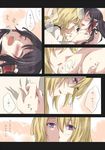  black_hair blonde_hair blue_eyes blush breast_grab breast_sucking breasts closed_eyes comic couple grabbing hakurei_reimu kiss medium_breasts multiple_girls nude partially_translated toudou_(dolce) touhou translation_request yakumo_yukari yuri 