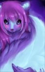  blue blue_eyes blush cute feminine girly hair indie indie_(character) looking_at_viewer male pomander purple purple_hair skunk solo tail trap 