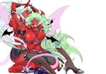  demon_girl glasses green_hair kneesocks_(character) kneesocks_(psg) otzer panty_&amp;_stocking_with_garterbelt red_skin scanty scanty_(psg) tail tails wings 