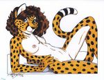  absurd_res arue breasts cheetah feline female grass hi_res nude piercing reclining solo terrie_smith 