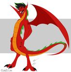  american_dragon:_jake_long chinese_dragon claws dragon fangs gunzcon jake_long lizard looking_at_viewer male nude red reptile scalie slim solo standing tail thin wings 