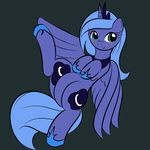 blue_eyes blush cutie_mark equine female feral friendship_is_magic hooves horn looking_at_viewer mammal moon my_little_pony princess_luna princess_luna_(mlp) shoes smile solo unknown_artist winged_unicorn wings 