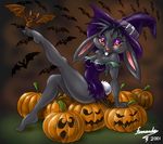  14-bis bat female fernando_faria jack-o-lantern lagomorph pumpkin rabbit witch 