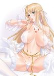  antenna_hair blonde_hair breasts duplicate highres large_breasts sano_toshihide saotome_maria see-through sex_life solo 