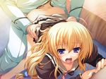  akatsuki_no_goei blonde_hair censored game_cg kurayashiki_tae nopan seifuku sex tomose_shunsaku 