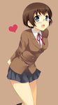  bad_id bad_pixiv_id bow brown_hair heart leaning_forward mitsu_king open_mouth ore_no_imouto_ga_konna_ni_kawaii_wake_ga_nai short_hair skirt solo tamura_manami 