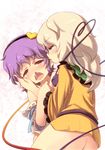  ass blonde_hair blue_eyes blueberry_(5959) blush bottomless eyeball hairband heart heart_of_string incest komeiji_koishi komeiji_satori licking melting multiple_girls no_hat no_headwear open_mouth purple_hair red_eyes saliva short_hair siblings sisters third_eye torogao touhou wavy_mouth yuri 