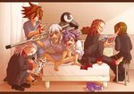  6+boys 6boys eating genda_koujirou guojia henmi_wataru hospital inazuma_eleven inazuma_eleven_(series) jimon_daiki male male_focus multiple_boys narukami_kenya sakiyama_syuji sakuma_jirou 