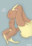  breasts female lopunny nintendo pok&#233;mon pok&#233;morph pok&eacute;mon side_boob solo unknown_artist video_games 