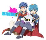  bad_id bad_pixiv_id blue_eyes blue_hair cape fire_emblem fire_emblem:_monshou_no_nazo fire_emblem:_souen_no_kiseki gloves headband ike kirby_(series) male_focus marth mask meta_knight multiple_boys sa_kuma smile super_smash_bros. tiara yellow_eyes 