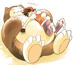  bad_id bad_pixiv_id baseball_cap gen_1_pokemon glucose hat hug male_focus pokemon pokemon_(creature) pokemon_special red_(pokemon) sleeping snorlax 