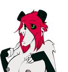  anthro breasts em emery female hair hi_res mammal marsupial nipples opossum plain_background possum red_hair solo transparent_background 