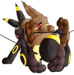  alpha_channel ambiguous_gender bdsm bondage crying eevee hindpaw paws pok&eacute;mon stormdragonblue tail tickle umbreon xd 