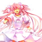  bow dress hair_bow hikariz kaname_madoka long_hair lowres magical_girl mahou_shoujo_madoka_magica pink_hair smile solo spoilers ultimate_madoka 