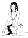  bikini breasts greyscale kobayashi_(sidonia_no_kishi) medium_breasts monochrome sidonia_no_kishi solo swimsuit virtues 