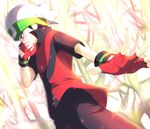  black_hair cimeri fingerless_gloves gloves hat holding holding_poke_ball male_focus poke_ball pokemon pokemon_(game) pokemon_rse pokemon_special red_eyes ruby_(pokemon) solo 