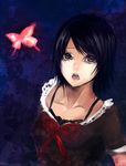  amakura_mio black_hair blush brown_eyes bug butterfly close-up fatal_frame fatal_frame_2 insect sasaki_ryou short_hair solo tears 