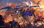  6+boys armor dragon highres long_hair mhk_(mechamania) multiple_boys multiple_girls pixiv_fantasia pixiv_fantasia_5 short_hair weapon 