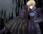  armor armored_dress artoria_pendragon_(all) bad_id bad_pixiv_id blonde_hair dark_excalibur dress fate/stay_night fate_(series) hitoha saber_alter solo yellow_eyes 