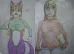  cat crap_art drawing feline female fur girls hair invalid_tag mammal orange_hair orange_hiar pink pussy unknown_artist white white_fur 