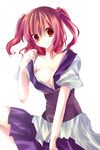  bad_id bad_pixiv_id breasts cleavage collarbone hair_bobbles hair_ornament highres kisaragi_kiriha medium_breasts onozuka_komachi red_eyes red_hair solo touhou two_side_up 