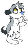  2009 black blue_nose canine cute dog grey klee_kai muzz muzz_(character) solo standing toon toony white yellow_eyes 