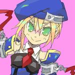  beret blazblue blonde_hair green_eyes hat lowres noel_vermillion noran solo 