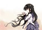  akemi_homura black_hair glasses long_hair magical_girl mahou_shoujo_madoka_magica nanaroku_(fortress76) red-framed_eyewear revision solo spoilers 