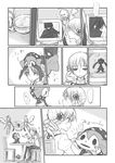  charlotte_(madoka_magica) comic cup daniyyel+jennifer drill_hair feeding greyscale h.n.elly_(kirsten) long_hair mahou_shoujo_madoka_magica miki_sayaka monochrome motofumi pantyhose pyotr_(madoka_magica) school_uniform teacup tears television tomoe_mami translated twin_drills twintails 