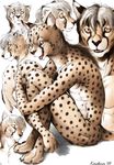 anthro cheetah feline karabiner leopard mammal plain_background white_background 